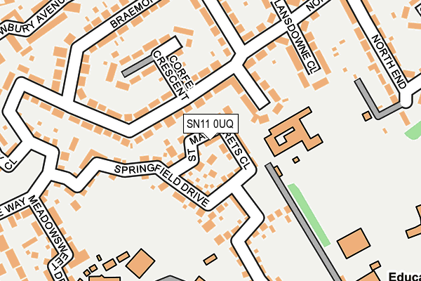 SN11 0UQ map - OS OpenMap – Local (Ordnance Survey)