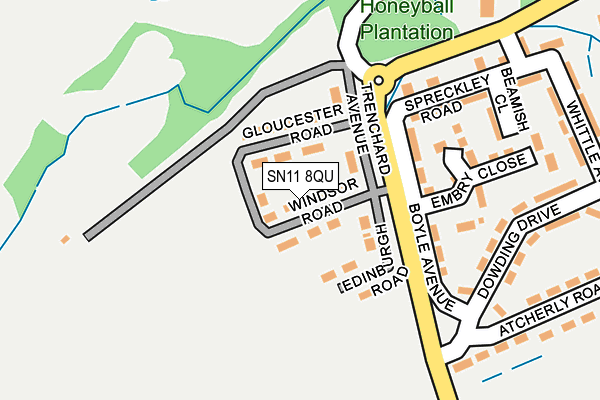 SN11 8QU map - OS OpenMap – Local (Ordnance Survey)