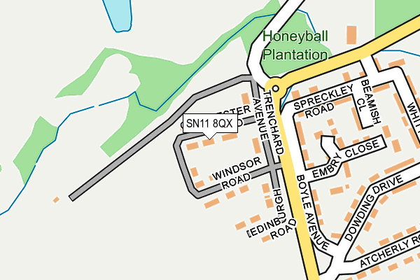 SN11 8QX map - OS OpenMap – Local (Ordnance Survey)