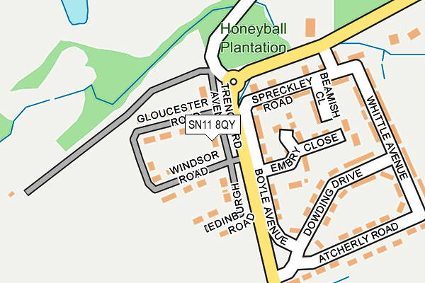 SN11 8QY map - OS OpenMap – Local (Ordnance Survey)