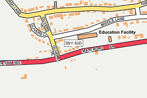 SN11 8UD map - OS OpenMap – Local (Ordnance Survey)