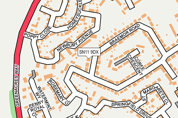 SN11 9DX map - OS OpenMap – Local (Ordnance Survey)