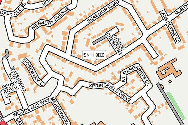 SN11 9DZ map - OS OpenMap – Local (Ordnance Survey)
