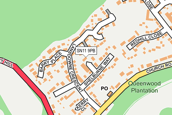 SN11 9PB map - OS OpenMap – Local (Ordnance Survey)