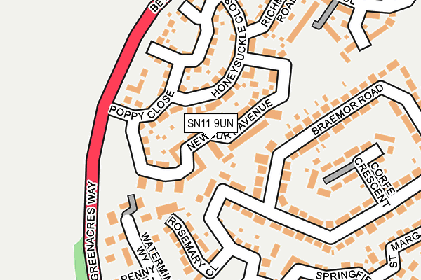 SN11 9UN map - OS OpenMap – Local (Ordnance Survey)