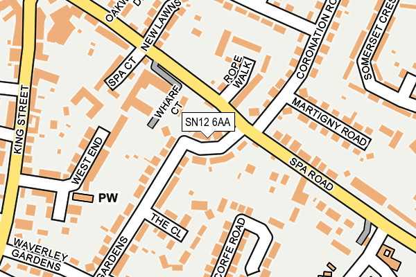 SN12 6AA map - OS OpenMap – Local (Ordnance Survey)