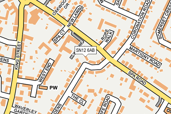 SN12 6AB map - OS OpenMap – Local (Ordnance Survey)