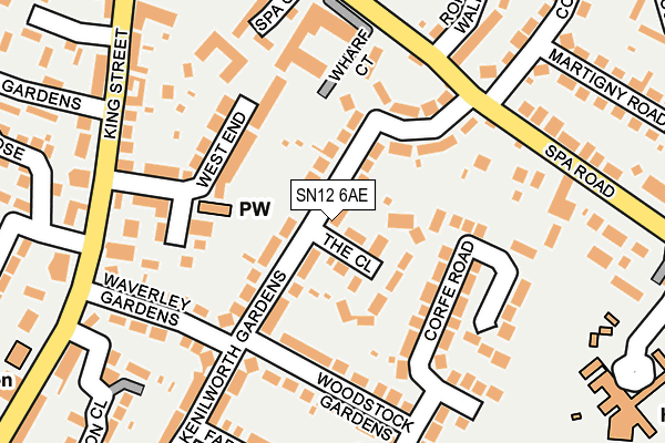 SN12 6AE map - OS OpenMap – Local (Ordnance Survey)