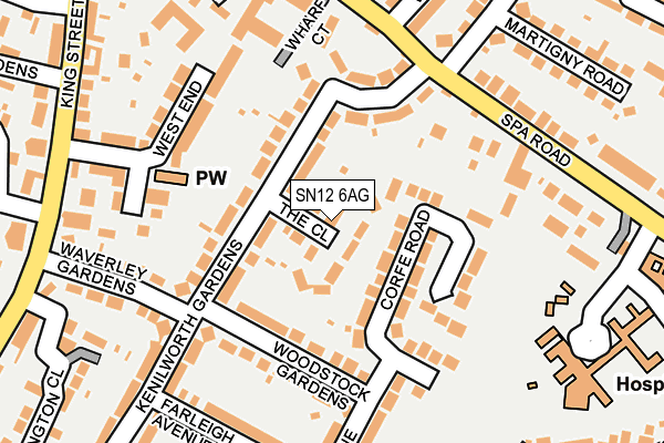 SN12 6AG map - OS OpenMap – Local (Ordnance Survey)