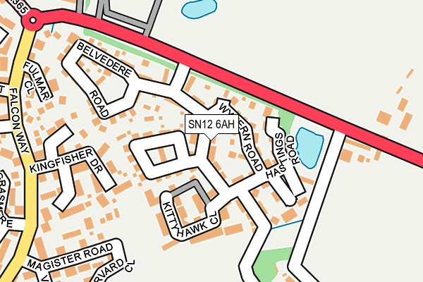 SN12 6AH map - OS OpenMap – Local (Ordnance Survey)