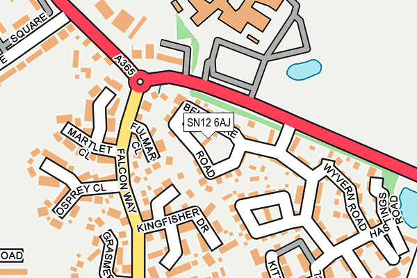 SN12 6AJ map - OS OpenMap – Local (Ordnance Survey)