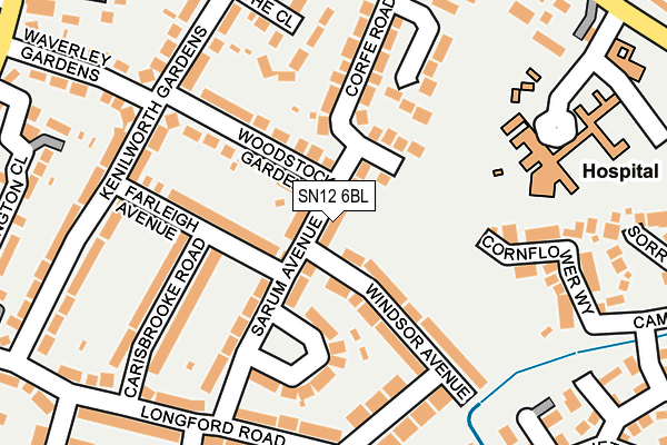 SN12 6BL map - OS OpenMap – Local (Ordnance Survey)