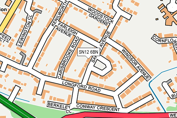 SN12 6BN map - OS OpenMap – Local (Ordnance Survey)