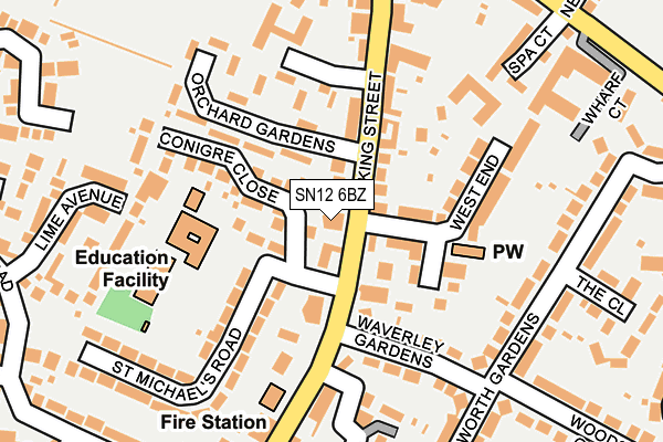 SN12 6BZ map - OS OpenMap – Local (Ordnance Survey)