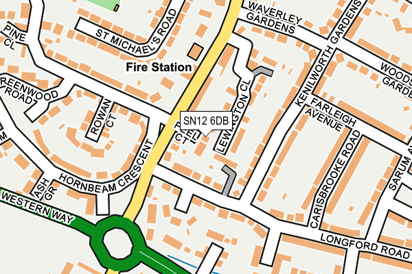 SN12 6DB map - OS OpenMap – Local (Ordnance Survey)