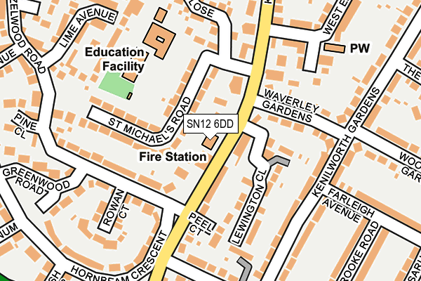 SN12 6DD map - OS OpenMap – Local (Ordnance Survey)