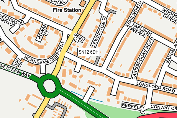 SN12 6DH map - OS OpenMap – Local (Ordnance Survey)