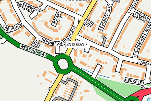 SN12 6DW map - OS OpenMap – Local (Ordnance Survey)