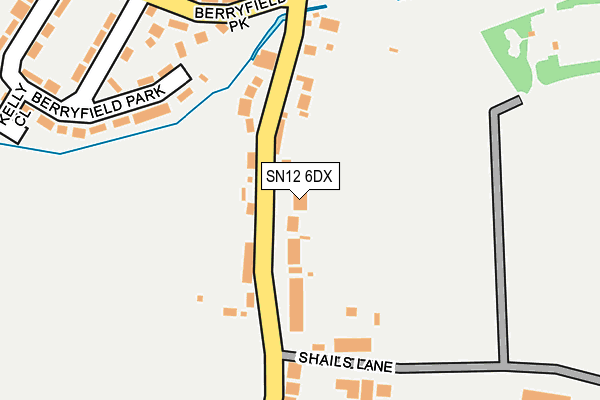 SN12 6DX map - OS OpenMap – Local (Ordnance Survey)