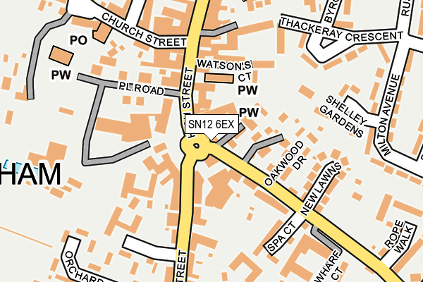 SN12 6EX map - OS OpenMap – Local (Ordnance Survey)