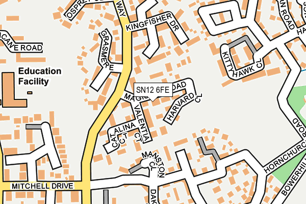 SN12 6FE map - OS OpenMap – Local (Ordnance Survey)