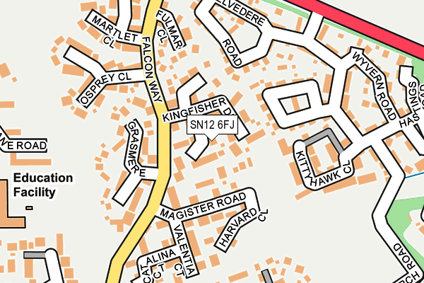 SN12 6FJ map - OS OpenMap – Local (Ordnance Survey)