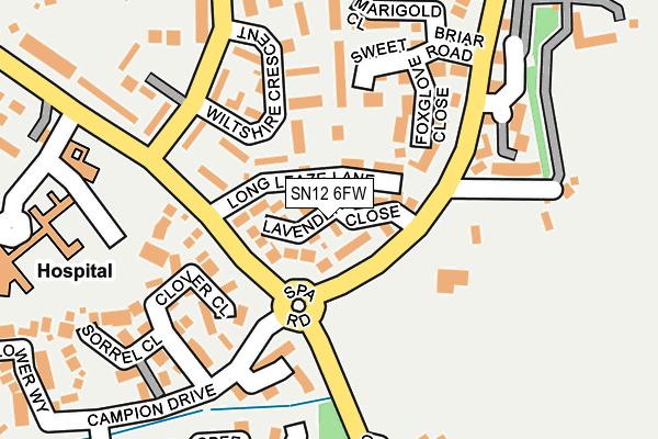 SN12 6FW map - OS OpenMap – Local (Ordnance Survey)