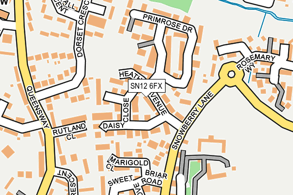 SN12 6FX map - OS OpenMap – Local (Ordnance Survey)