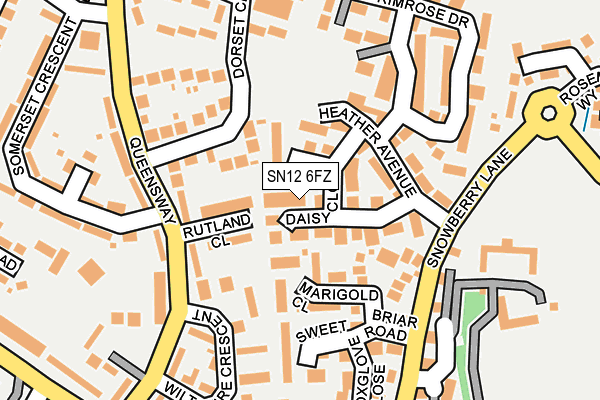 SN12 6FZ map - OS OpenMap – Local (Ordnance Survey)