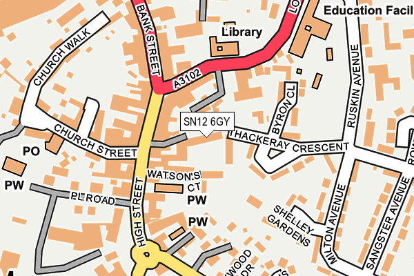 SN12 6GY map - OS OpenMap – Local (Ordnance Survey)