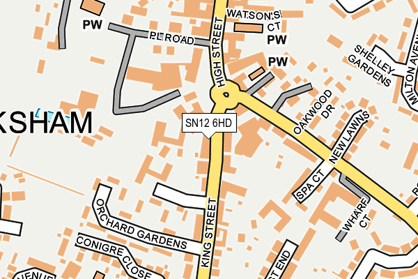 SN12 6HD map - OS OpenMap – Local (Ordnance Survey)