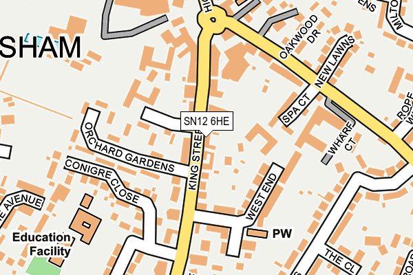 SN12 6HE map - OS OpenMap – Local (Ordnance Survey)