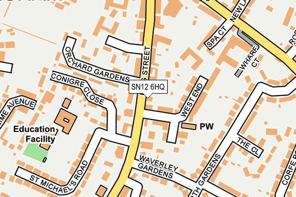 SN12 6HQ map - OS OpenMap – Local (Ordnance Survey)