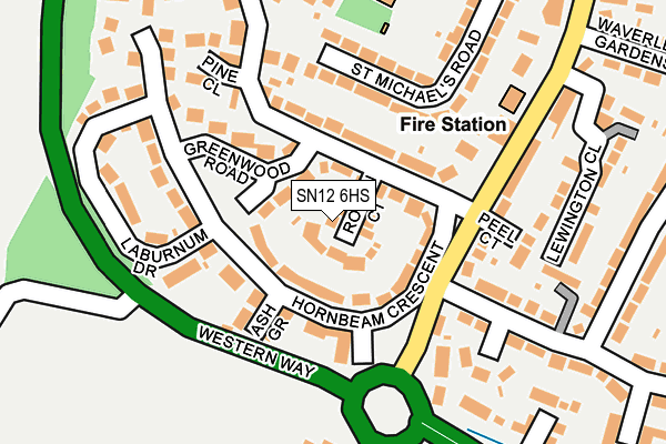 SN12 6HS map - OS OpenMap – Local (Ordnance Survey)