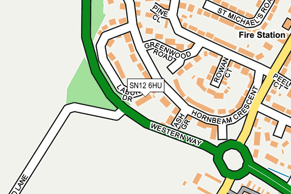 SN12 6HU map - OS OpenMap – Local (Ordnance Survey)