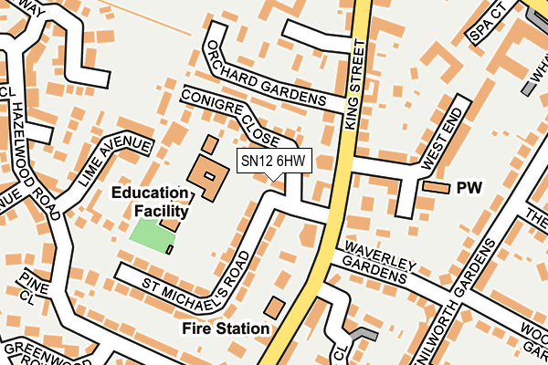 SN12 6HW map - OS OpenMap – Local (Ordnance Survey)