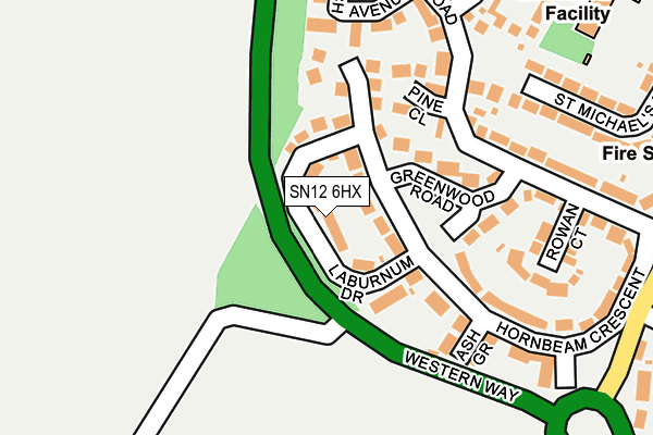 SN12 6HX map - OS OpenMap – Local (Ordnance Survey)