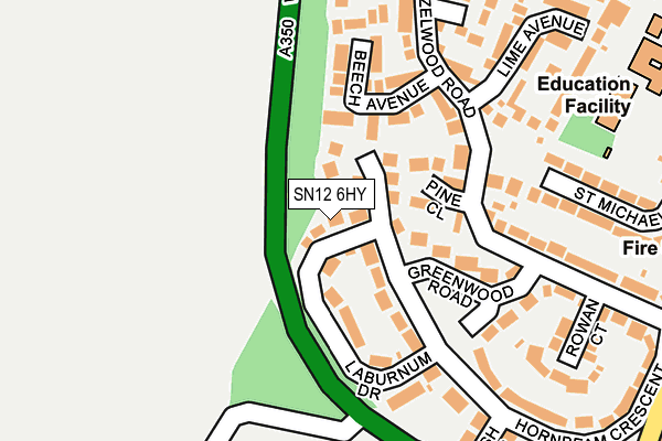 SN12 6HY map - OS OpenMap – Local (Ordnance Survey)