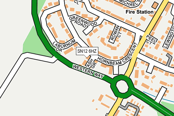 SN12 6HZ map - OS OpenMap – Local (Ordnance Survey)