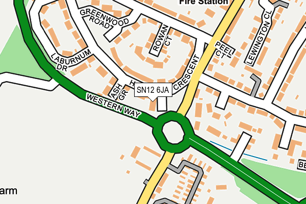 SN12 6JA map - OS OpenMap – Local (Ordnance Survey)