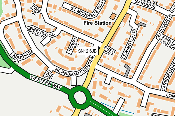 SN12 6JB map - OS OpenMap – Local (Ordnance Survey)