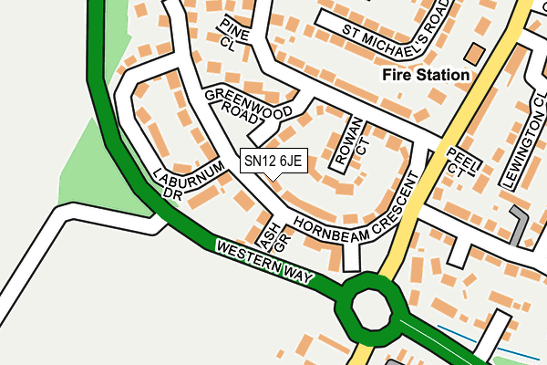 SN12 6JE map - OS OpenMap – Local (Ordnance Survey)