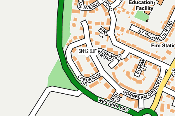 SN12 6JF map - OS OpenMap – Local (Ordnance Survey)