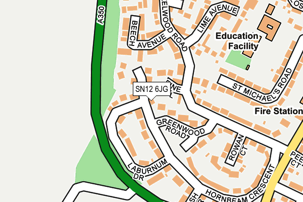 SN12 6JG map - OS OpenMap – Local (Ordnance Survey)