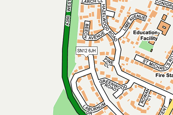 SN12 6JH map - OS OpenMap – Local (Ordnance Survey)