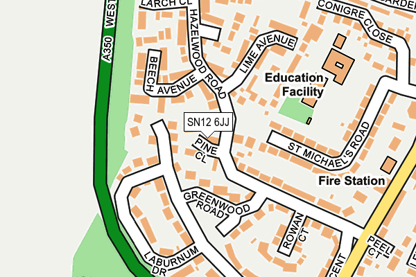 SN12 6JJ map - OS OpenMap – Local (Ordnance Survey)