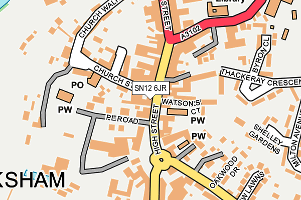 SN12 6JR map - OS OpenMap – Local (Ordnance Survey)
