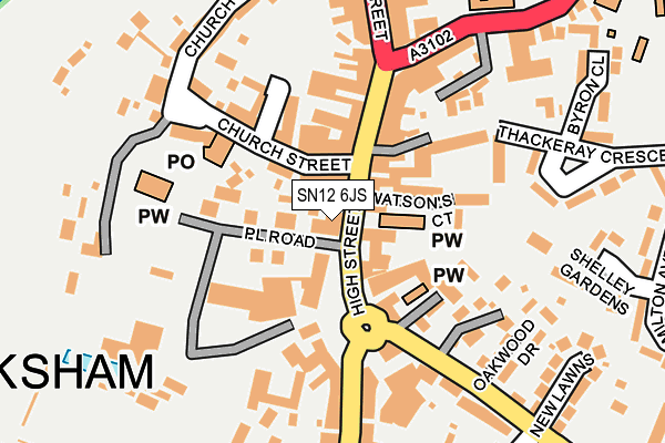 SN12 6JS map - OS OpenMap – Local (Ordnance Survey)