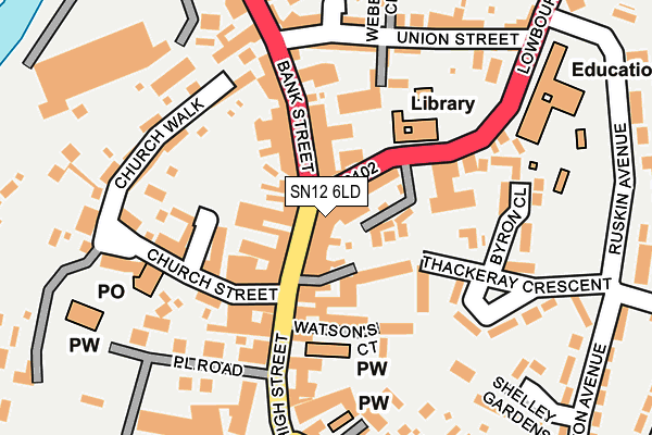 SN12 6LD map - OS OpenMap – Local (Ordnance Survey)