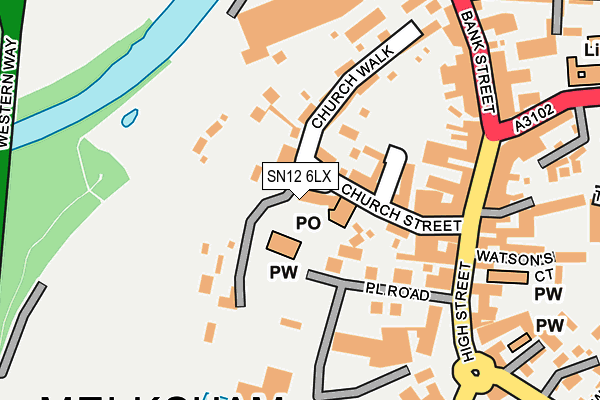 SN12 6LX map - OS OpenMap – Local (Ordnance Survey)